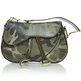 Dior Flap Saddle Camouflage Pixelated Khaki Camo 3da43 Beige Leather Shoulder Bag