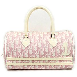 Christian Dior Pink Monogram Trotter Girly Chic Boston Bag 863136