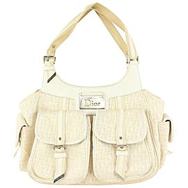 Dior Ivory Monogram Trotter Twin Pocket Saddle Shoulder Bag 104da48