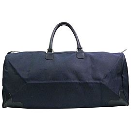 Dior Large Navy Monogram Oblique Signature Trotter Boston Duffel 870606 Black Canvas Weekend/Travel Bag