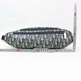 Dior Monogam Trotter Oblique Signature Belt Pouch Banana 870842 Blue Nylon Cross Body Bag