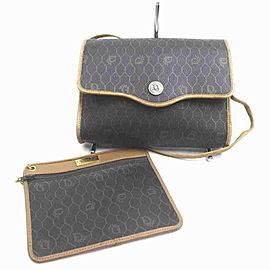 Christian Dior Brown x Black Monogram Trotter Honeycomb Crossbody Bag 855242