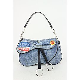 Dior Patchwork Speedway Denim Saddle Bag 820da2