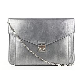 Dior Pewter Silver Chain Flap Crossbody Bag 292da513