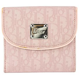 Dior Pink Monogram Trotter Compact Wallet 117da76