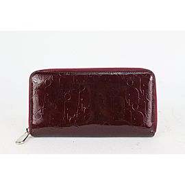 Dior Bordeaux Trotter Patent Long Zip Wallet Zippy 923da96