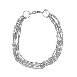 14K White Gold Multistrand Textured Bracelet