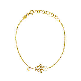 Dainty Collection 18k Yellow Gold Diamonds Bracelet