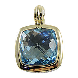 David Yurman Sterling Silver 18K Yellow Gold Blue Topaz Albion Enhancer