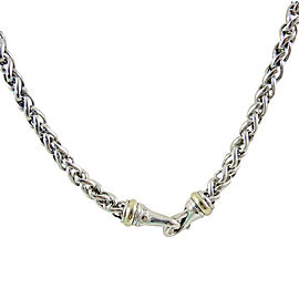 David Yurman Sterling Silver 14K Yellow Gold Wheat Chain Necklace