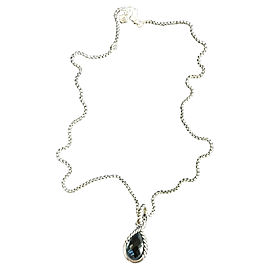 David Yurman Sterling Silver and Blue Topaz Hampton Necklace