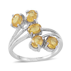 Yellow Sapphire 5 Stone Ring Size 9