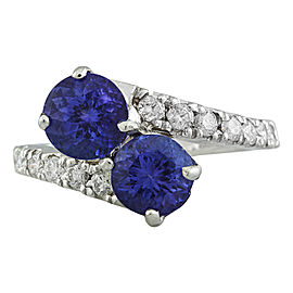 2.52 Carat Tanzanite 14K White Gold Diamond Ring