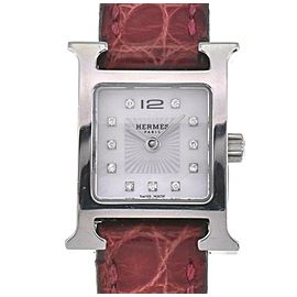 HERMES mini HH1.110 11P diamond Stainless Steel Quartz Watch LXGJHW-498