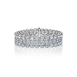 Alana 12 Carats Pear Shape Diamond Double Row Bracelets in 18k White Gold