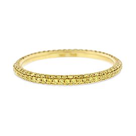 18k Yellow Gold 0.90ct. Irradiated Yellow Micro Pave Diamonds Eternity Band Size 6