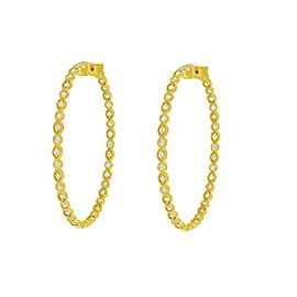 Elegant Diamond Hoop In Yellow Gold Earrings