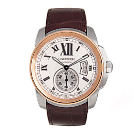 Cartier Calibre Stainless Steel & 18K Rose Gold 42mm Mens Watch