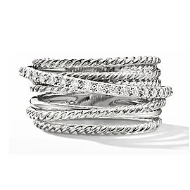 David Yurman Crossover Wide Ring with Diamonds