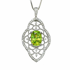 Platinum Sphene Diamond Necklace