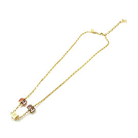 LOUIS VUITTON Gold Tone Collier Gamble Necklace M66829