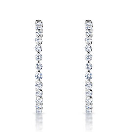 Karissa Carat Round Brilliant Diamond Hoop Earrings in 18k White Gold