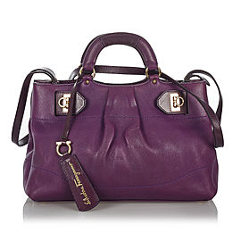 Ferragamo Gancini Leather Satchel