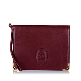 Cartier Must De Cartier Leather Clutch Bag