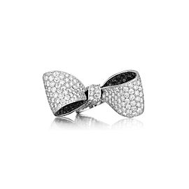 Bow White & Black Diamond Ring