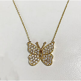 Butterfly Diamond Women's Necklace in Yellow Gold