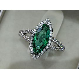 Diamonds Mine Natural Emerald Halo and Diamonds Ring