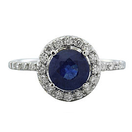 2.61 Carat Sapphire 14K White Gold Diamond Ring