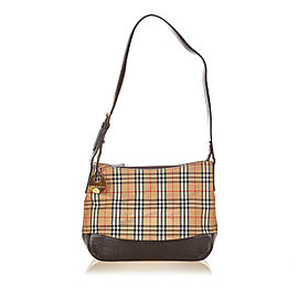 Burberry Haymarket Check Canvas Shoulder Bag