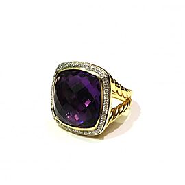 David Yurman Albion Ring with Amethyst and Diamonds in 18K Gold