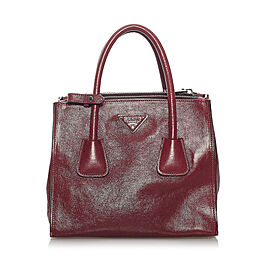 Prada Glace Calf Twin Pocket Leather Satchel