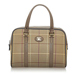 Burberry Plaid Canvas Handbag