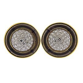 Merrin Gold Platinum Diamond Enamel Earrings