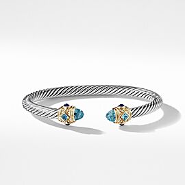 David Yurman Renaissance Bracelet with Blue Topaz, Lapis Lazuli & 14K Gold