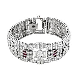 Art Deco Diamond and Ruby Bracelet