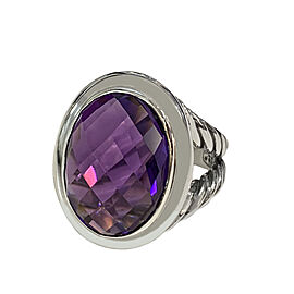 David Yurman Sterling Silver Amethyst Oval Ring