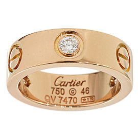 Cartier 18K Pink Gold Half Diamonds Love Ring Size 3.75