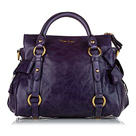 Miu Miu Vitello Lux Bow Satchel