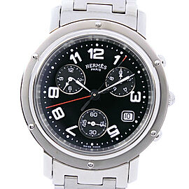 HERMES CL1.910 Chronograph Clipper Stainless Steel Men Watches LXNK-131