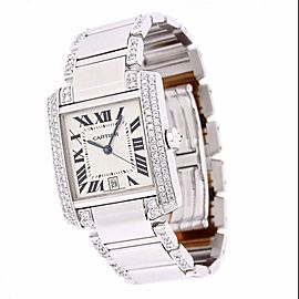 CARTIER TANK FRANCAISE Automatic 28mm Steel 3.32TCW DIAMOND Watch