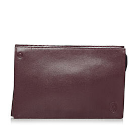 Cartier Must De Cartier Leather Clutch Bag