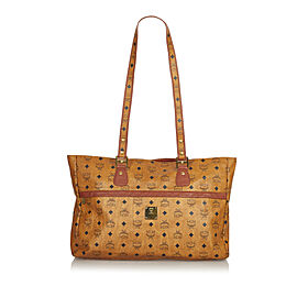 MCM Visetos Leather Tote Bag