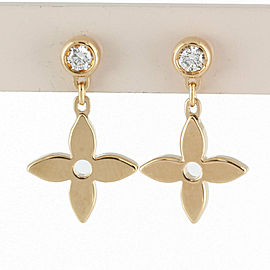 LOUIS VUITTON: 18K Pink Gold Flower Monogram earring LXKG-333