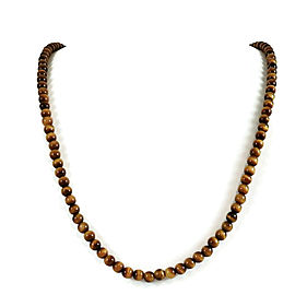 David Yurman Sterling Silver 24" Tiger's Eye Spiritual Bead Necklace