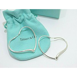 Tiffany & Co Sterling Silver Open Heart Hoop Earrings LXGoods-204