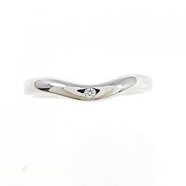 TIFFANY & Co Curved 950 Platinum Diamond US4.5 Ring